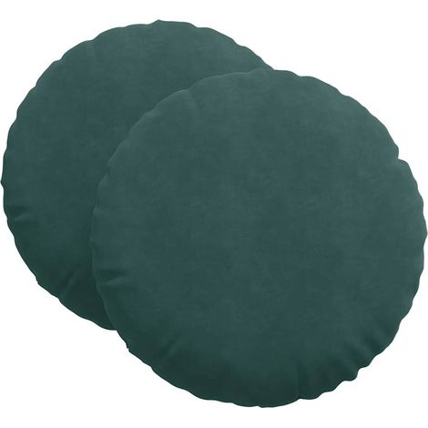 Maison Exclusive - Sitzkissen 2 pcs Dunkelgrün Ø 80 x 29 cm Samt