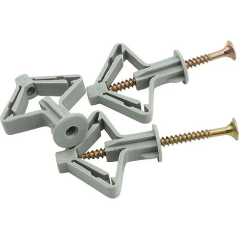 Lot de 15 chevilles et vis pour plaque de plâtre - Tube d'extension de 8 mm - Ancrages en plastique de type aéronautique (1/4)