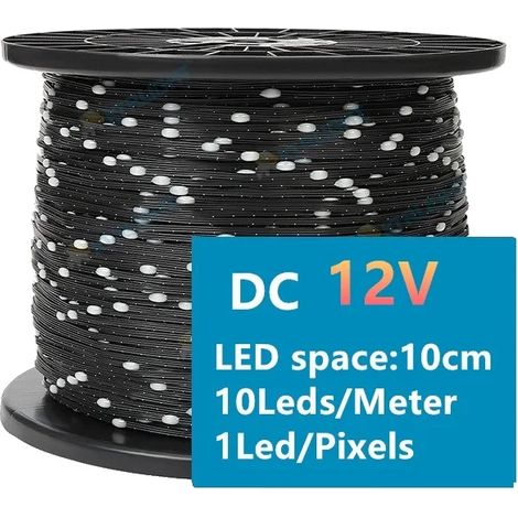Guirlande lumineuse LED Pebble Pixel, RGB programmable, design étanche, 10cm noir profond-a, 50 mètres-a, 12V 3PIN-c (1/2)