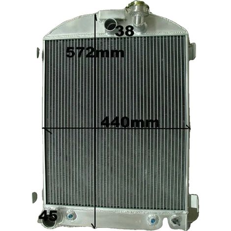 Radiador, núcleo de 64 mm de espesor, construcción de aluminio, compatible con el motor Ford AT/MT coupé de 1932, mayor capacidad de refrigeración, peso del artículo 10 kg. (1/3)