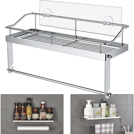 Porte-rouleau de cuisine mural, acier inoxydable 304, étagère à épices pour l'entrée, la cuisine, la salle de bain, etc. (1/5)