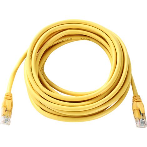 Câble Ethernet CAT6 75 pi, câble de brassage réseau LAN Internet haute vitesse (75 pieds, jaune) (1/5)