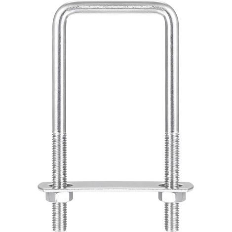 Pack de 2 soportes de amarre de acero inoxidable con forma de U M12 - 60x150mm - con placa de soporte y tuercas M12 - soportes de amarre para remolques, camiones, furgonetas, portaequipajes (1/5)