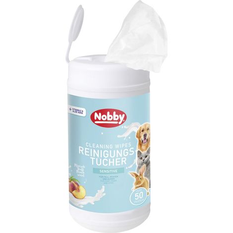 Nobby® Universal Reinigungstücher für Tiere 20 x 15 cm in Spenderdose - 50 Stück
