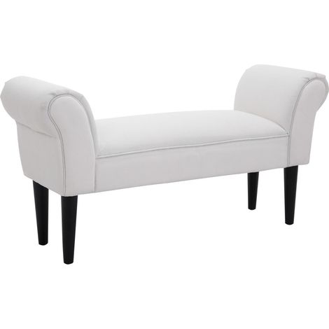 Banc à chaussures avec accoudoirs, style banc en bois rembourré pour chambre, salon, couloir, 102 x 36 x 51 cm, charge maximale 130 kg (1/4)