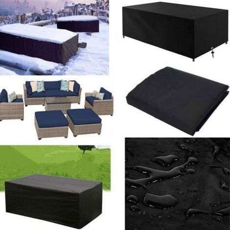 Housses mobilier jardin 110x110x85cm Oxford, imperméables, résistantes vent & UV, anti‑poussière tables chaises extérieures (1/4)