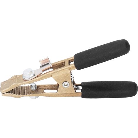 Pince de mise à la terre tout cuivre de type A 260A, pince de mise à la terre pour machine à souder sous protection gazeuse à l'arc argon, avec manchon en cuir noir. (1/5)