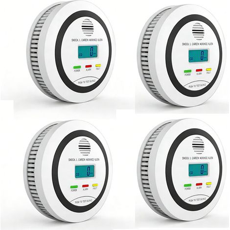 4Détecteur 2 en 1 Fumée + CO avec Écran – Alarme Sonore 85dB, Double Capteur, Sans Fil, Pile non incluse – Sécurité Maison et Bureau (1/5)