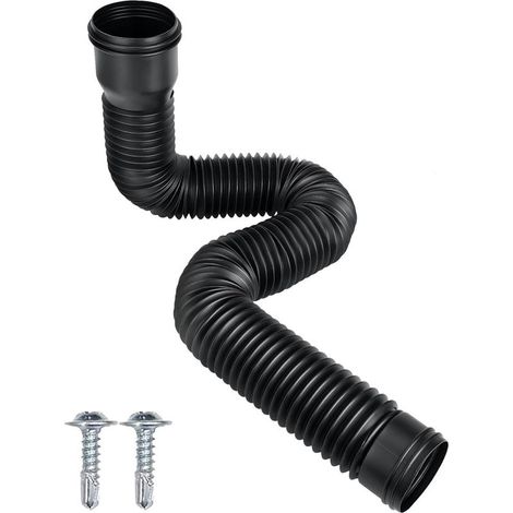 Kit d'extension de tuyau de descente, flexible, rond, diamètre 80/100 mm, tuyau de descente de 47 à 150 cm (1/5)