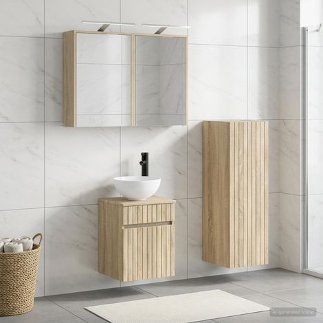 vidaXL Bathroom Furniture Set 4 pcs Sonoma Oak (1/5)