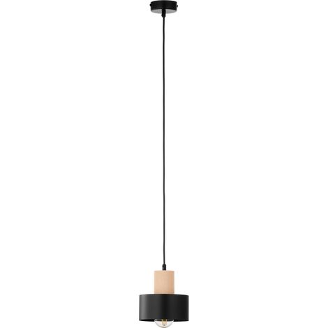 Suspension scandinave noire et bois RIF WOOD Sigma Lighting 1xE27 15W (1/5)