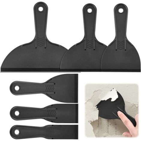 Spatule Plastique Multi-Usage - Outil de Plâtre et Grattoir de Peinture, Set de 6 Tailles pour Enlever Colle et Autocollants (1/5)