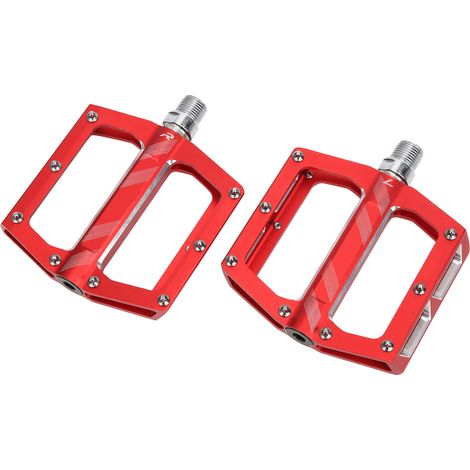 Pédale de Vélo en Alliage d'Aluminium pour VTT et Route - Roulements à Billes - Pièces Cyclisme Rouge (1/5)