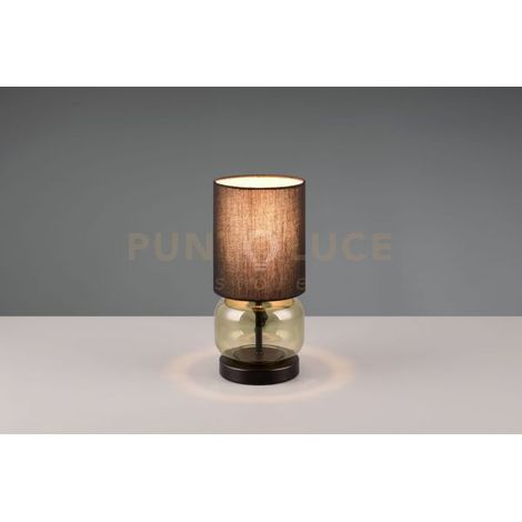 ELIO LAMPADA DA TAVOLO BASE VETRO VERDE CON PARALUME NERO H. 29CM 1 LUCE ATTACCO E27