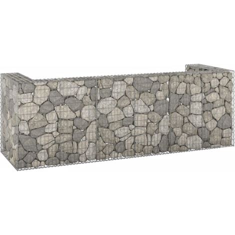 FIMEI Mur en gabion pour poubelles Acier galvanisé 320x100x110 cm (1/5)