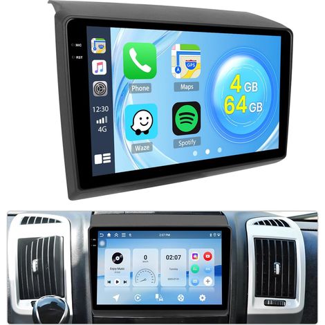 4G+64G Android 15 Autoradio pour Boxer 2006-2023, 9'' Carplay Android Auto pour Ducato Jumper, Incell Écran Tactile, GPS BT FM RDS WiFi EQ, SWC Caméra (1/5)