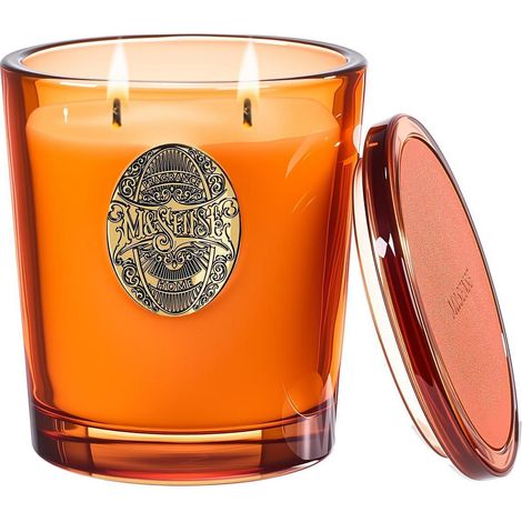 Bougie parfumée dans un verre Orange Goji 560g avec 2 mèches, 110h de combustion