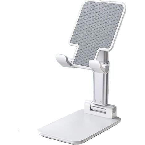 Support Téléphone - Support Réglable Pour Smartphone Et Tablette Jusqu’à 12,9 Pouces - Design Pliable - Blanc - 1 Pièce (1/5)