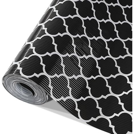 Drawer Mat 44 x 150 cm, Shelf Protector, Liner for Kitchen, Cupboard and Wardrobe Black (1/5)