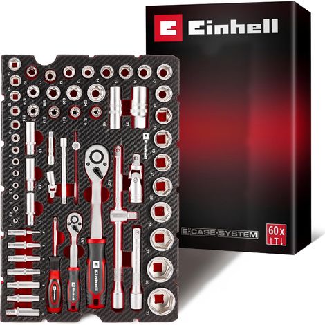 Einhell 60PC Socket & Ratchet E-Case Inlay Kit Hand Tool Pad Set Workshop Garage (1/5)
