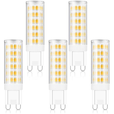 LED-Ampullen G9 7 W, weißes Licht 3000 K, 700 Lumen, AC 220–240 V, energiesparende Ampullen, Packung mit 5 Stück. (1/5)