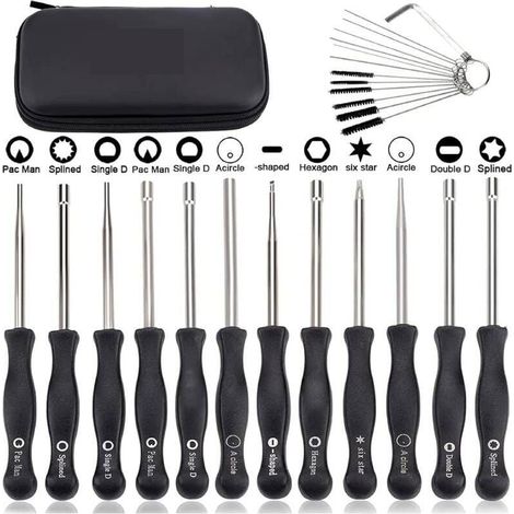 Jeu de 12 outils de réglage de carburateur Tournevis de réglage de tronçonneuse Tournevis de réglage de carburateur Tronçonneuse 2 temps Pacman/Single D pour Poulan Husq STHIL Echo Brush Knife (1/5)
