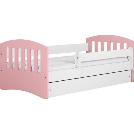Lit enfant 80x140 cm avec tiroir et barrière avec matelas modèle Classic (1/5)