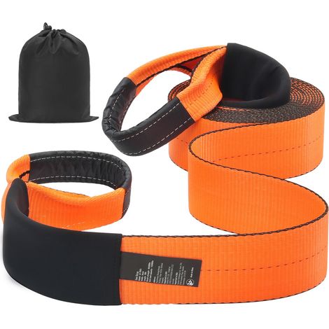 Sangle de remorquage 4" x 30' (10,2 cm x 9,1 m), résistance 21 099 kg, boucles renforcées, protection d'arbre, accessoires inclus, sac de rangement. (1/5)