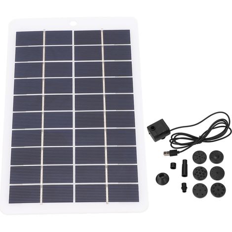 Ortviai Pompe à eau solaire 4 W 5 V pour fontaine de jardin extérieure – kit complet facile à monter, sans branchement électrique
