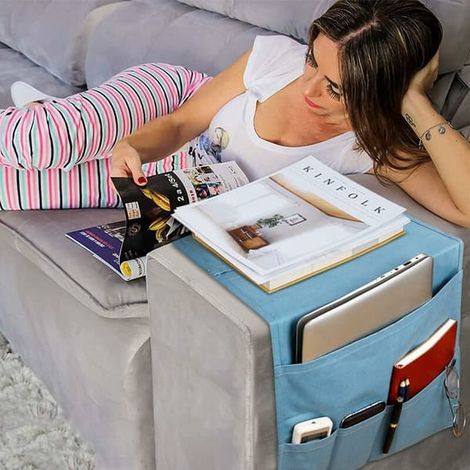 Organisateur de bras de grande taille pour boîtes de contrôle de rangement, caddie à bras souples avec 5 bras de suspension suspendus pour ranger les sacs de rangement en verre bleu