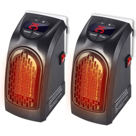 TRADE SHOP - Set 2 Pezzi Stufa Elettrica 400w Riscaldamento Portatile Spina Presa Elettrica - (1/5)