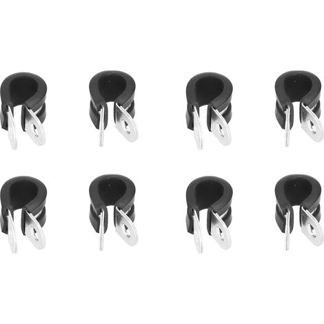 20 Pièces Colliers Serre-Câble R Type en Acier Inoxydable, Détachables avec Isolation Caoutchouc 20mm