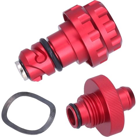 Magnetische Ölablassschraube aus roter Aluminiumlegierung, passender Ersatz für Ford F150 ab Baujahr 2015, inklusive Dichtungssatz. (1/5)