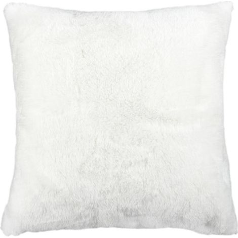 Coussin Déco "Imitation Fourrure" 40x40cm Blanc (1/3)