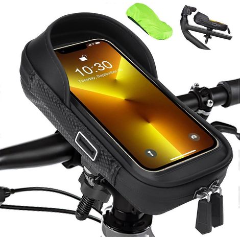 Support de téléphone étanche, support de téléphone pour vélo, sacoche de guidon, sacoche de cadre pour vélo, trottinette, VTT, trottinette électrique, moto (1/5)