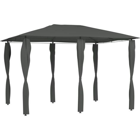 Pavillon mit Pfostenabdeckungen 3x4x2,6 m Anthrazit 160 g/m²