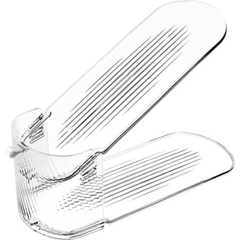 Zapatero de plástico transparente con estante de almacenamiento regulable en altura (3 niveles).