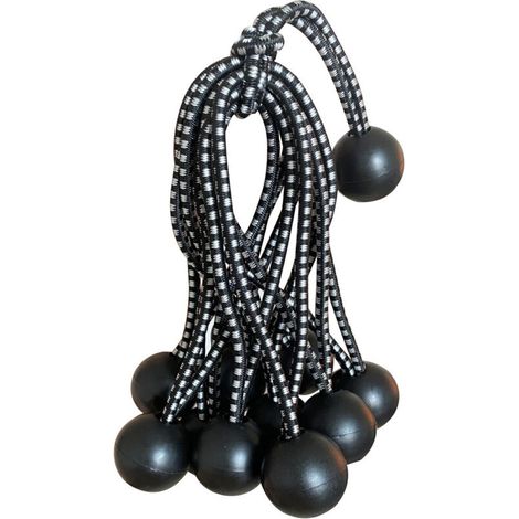 25pcs Tendeur Elastique Caoutchouc Professionnel avec Boule (Noir 150 mm) pour Tentes, Bâches, Affiches. Tendeur Bâche, Sangl (1/4)