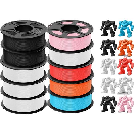 Filamento PLA 3D, 1,75 mm de diámetro, paquete de 10 unidades, compatible con impresoras FDM, PLA Meta Mix-13 10pc (1/2)