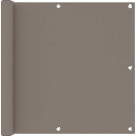 1 Écran De Balcon Tissu Oxford Imperméable Œillets Aluminium Jardin Intimité 90x400 Cm Taupe