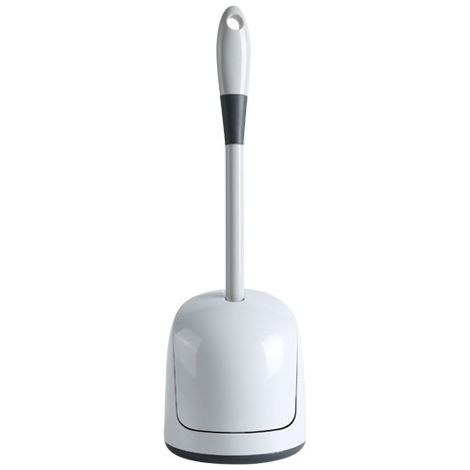 Brosse à WC compacte blanche avec support (1/5)