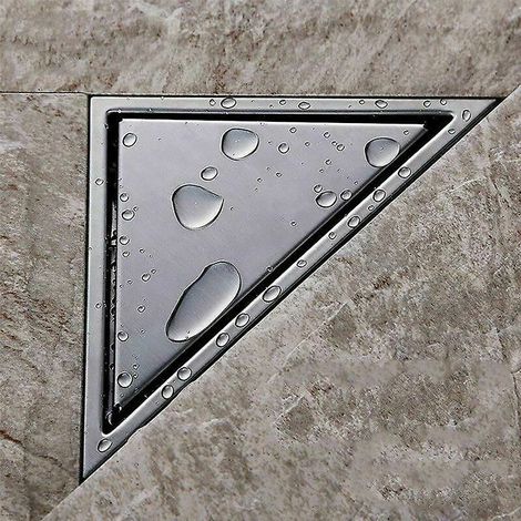 royaluxe - Siphon de sol de douche triangulaire dissimulé Grille de poubelle en acier inoxydable Siphon de sol BAINS1 Space Silver (1/5)