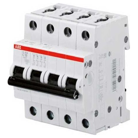 Disjoncteur Modulaire ABB S204-C16 4P 16A Courbe C 6kA - ABB2CDS254001R0164