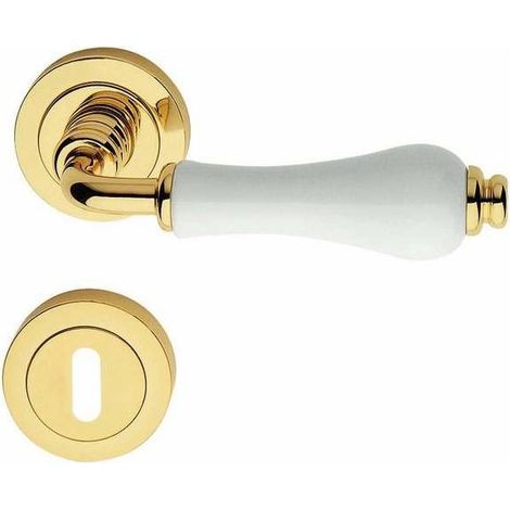 Maniglia Dalia C/Rosetta Olv Ceramica Bianco