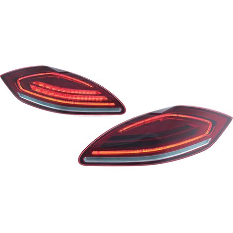 Set di luci posteriori, illuminazione a proiezione LED, luci diurne, rosse, 2 pezzi (1/2)