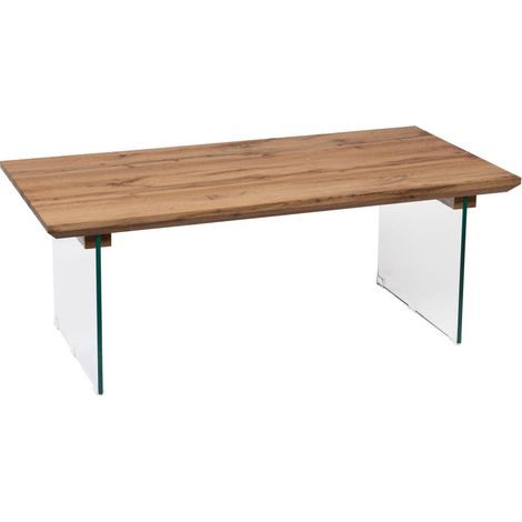 Amadeus - Table basse rectangulaire en bois et verre L120 cm Davis (1/2)