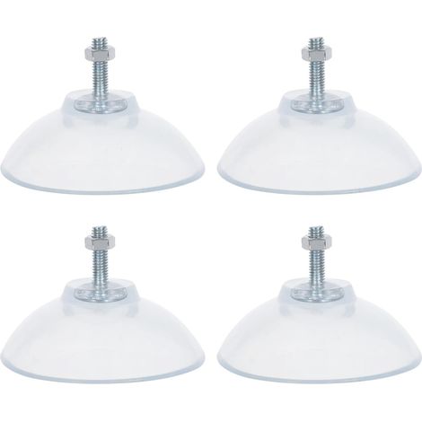 Lot de 4 Pieds à Ventouses Transparents en Pvc 8,4 Cm Vis M6 et Écrous Hexagonaux, Stabilisateurs Antidérapants pour Coupe-frites Professionnels, Ventouses de Comptoir