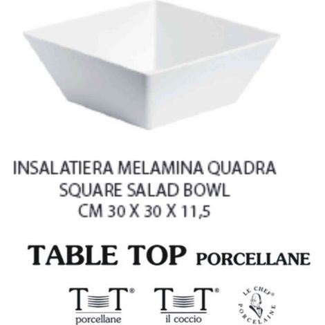 Table top, insalatiera quadrata 30x30x11.5 in melamina, qualità professionale