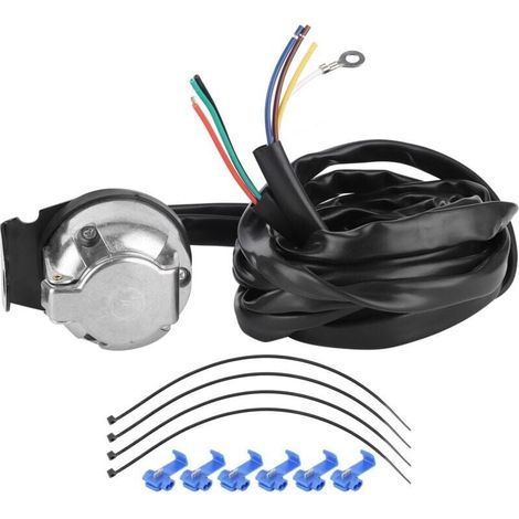 7 Broches Européen Connecteur de Remorque Socket Câble de Câblage 2m (1/4)