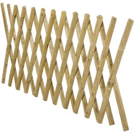 Iperbriko – Clôture extensible en bois naturel 80x250 cm – Fini naturel – Pour terrains accidentés – Installation rapide et facile